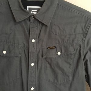 G-Star Raw western style army green button down